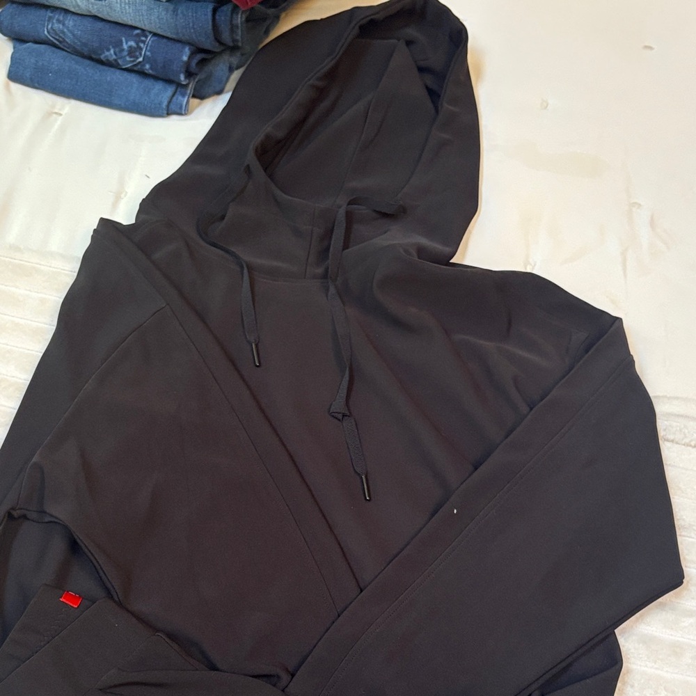 Black Hoodie with elastic waist wide leg pants